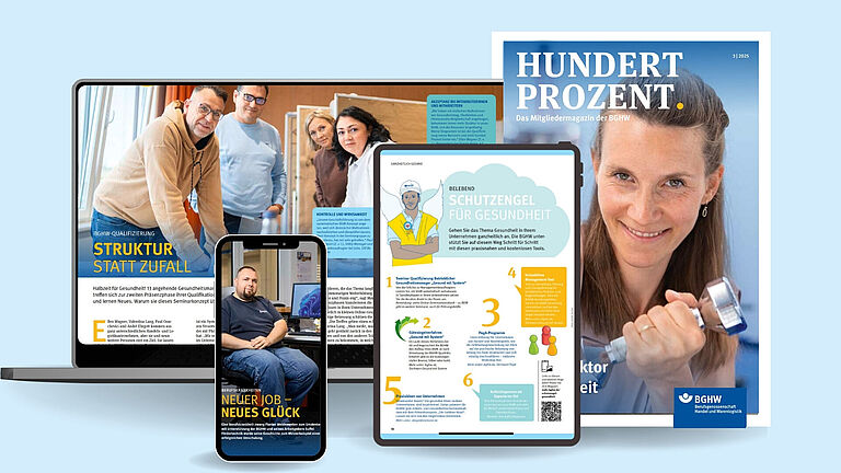 Hundert Prozent am Desktop, mobil und als Zeitschrift